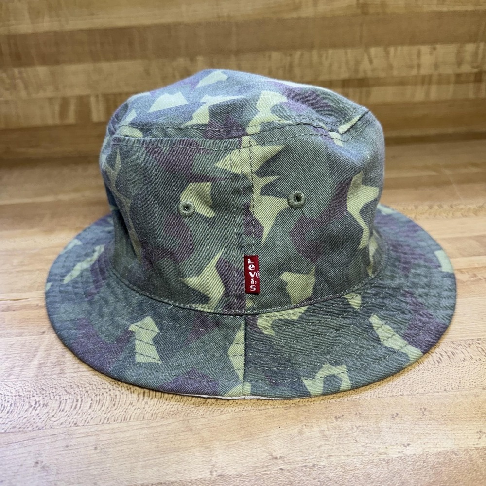 Levi's Hat‎ Bucket Mens One Size Green Camouflage Reversible Twill Army Outdoor